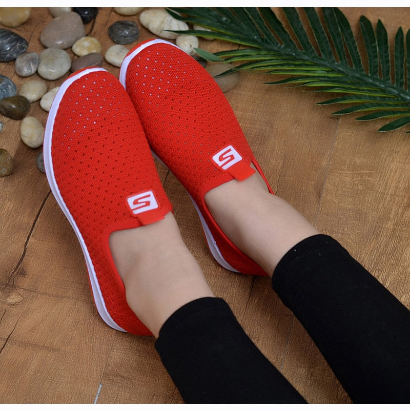 Non Slip Vulcanized Sneaker Mesh Shoes - Fashion Damsel