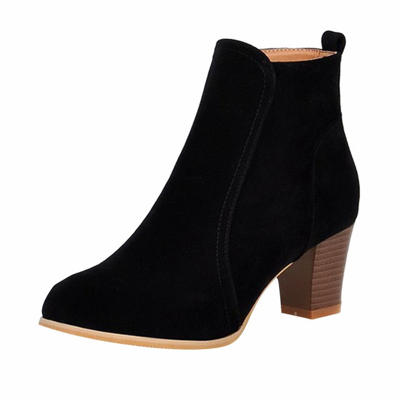 Suede Leather Ankle Boots - Fashion Damsel