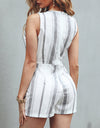 Sleeveless Casual V-Neck Short Jumpsuit