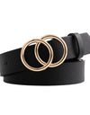 Adjustable Circle Button Leather Belt - Fashion Damsel