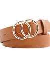 Adjustable Circle Button Leather Belt - Fashion Damsel