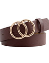 Adjustable Circle Button Leather Belt - Fashion Damsel