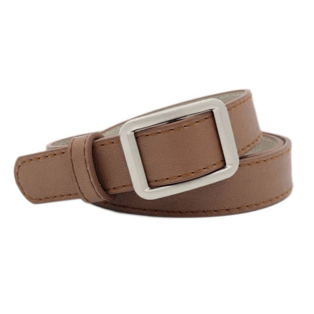 Adjustable Circle Button Leather Belt - Fashion Damsel