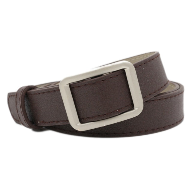 Adjustable Circle Button Leather Belt - Fashion Damsel