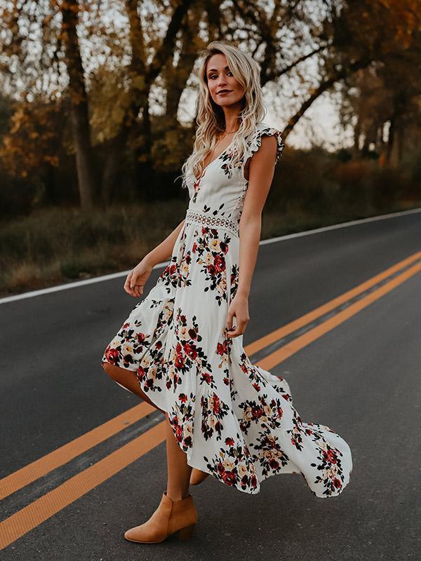 Boho Long Maxi Sexy Backless Floral Sundress