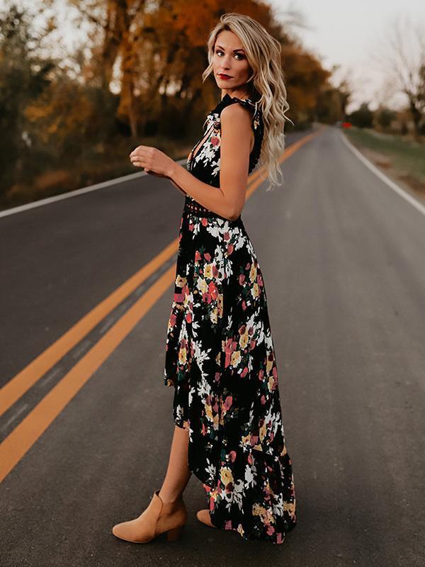 Boho Long Maxi Sexy Backless Floral Sundress