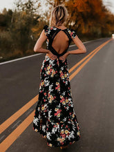 სურათის ჩატვირთვა გალერეის მნახველში, Boho Long Maxi Sexy Backless Floral Sundress
