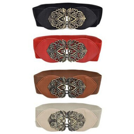 Corset Waist Belt With Metal Buckle Fabric Strap - Fashion Damsel
