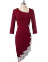 Elegant Embroidery Lace Patchwork Dress - Fashion Damsel