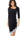 Elegant Embroidery Lace Patchwork Dress - Fashion Damsel