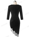 Elegant Embroidery Lace Patchwork Dress - Fashion Damsel