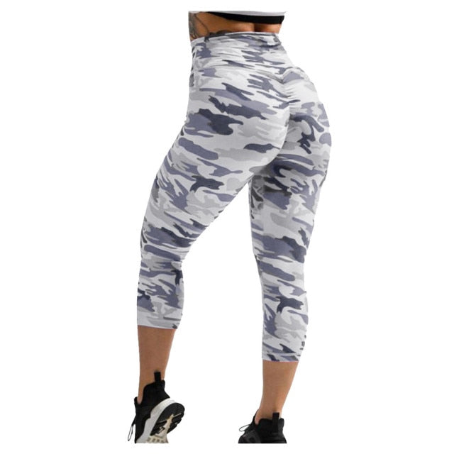 High Waist Push Up Camouflage Jeggings - Fashion Damsel