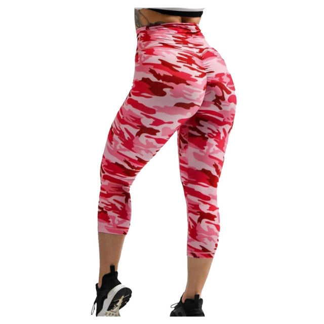 High Waist Push Up Camouflage Jeggings - Fashion Damsel