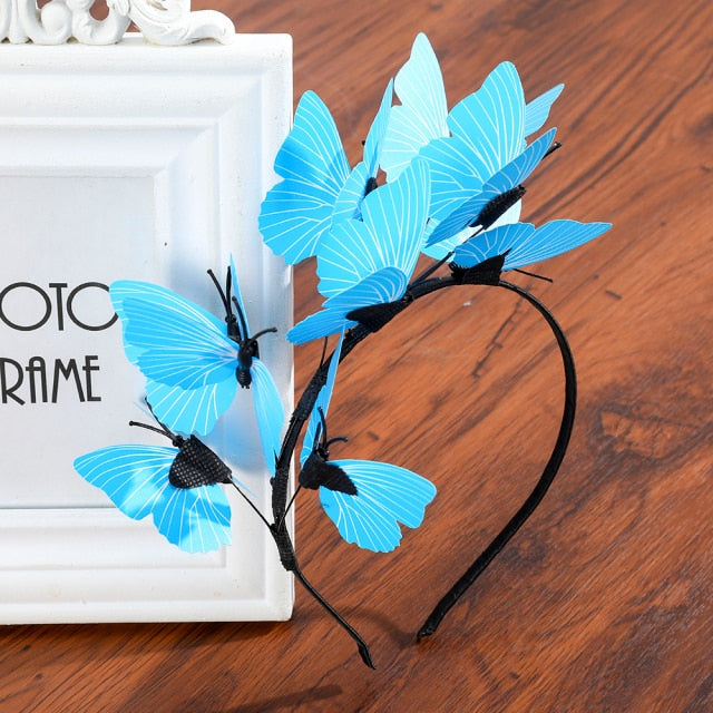 Handmade Blue Butterfly Headband