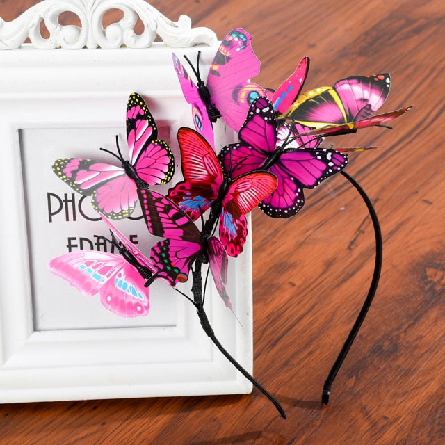 Handmade Blue Butterfly Headband