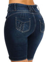 S-5XL High Waist Denim Stretch Slim Knee Shorts