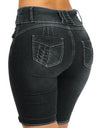 S-5XL High Waist Denim Stretch Slim Knee Shorts