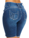 S-5XL High Waist Denim Stretch Slim Knee Shorts