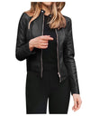 Leather Solid Colors Long Sleeve Jacket - Fashion Damsel