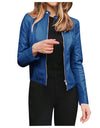 Leather Solid Colors Long Sleeve Jacket - Fashion Damsel