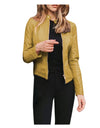 Leather Solid Colors Long Sleeve Jacket - Fashion Damsel