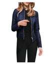 Leather Solid Colors Long Sleeve Jacket - Fashion Damsel