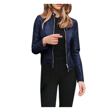 將圖片載入圖庫檢視器 Leather Solid Colors Long Sleeve Jacket - Fashion Damsel
