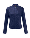 Leather Solid Colors Long Sleeve Jacket - Fashion Damsel