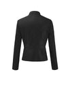 Leather Solid Colors Long Sleeve Jacket - Fashion Damsel