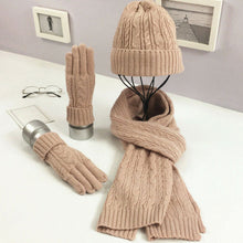 将图片加载到图库查看器，Knitted Autumn Scarf Hat &amp; Glove Set - Fashion Damsel
