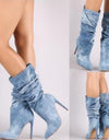 Pleated Mid Calf Winter Boots - Fashion Damsel