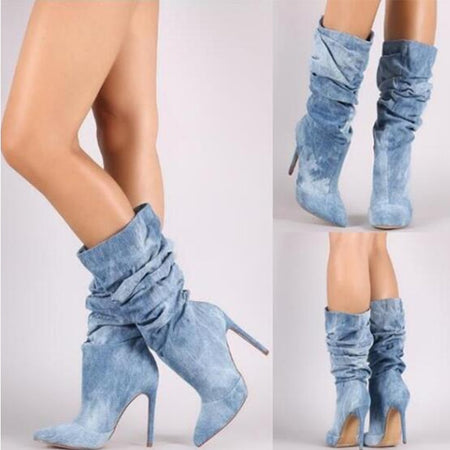 Pleated Mid Calf Winter Boots - Fashion Damsel