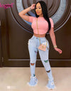 Casual Butterfly Print Flare Jeans Pants