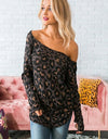 Leopard Print Loose Tops Casual