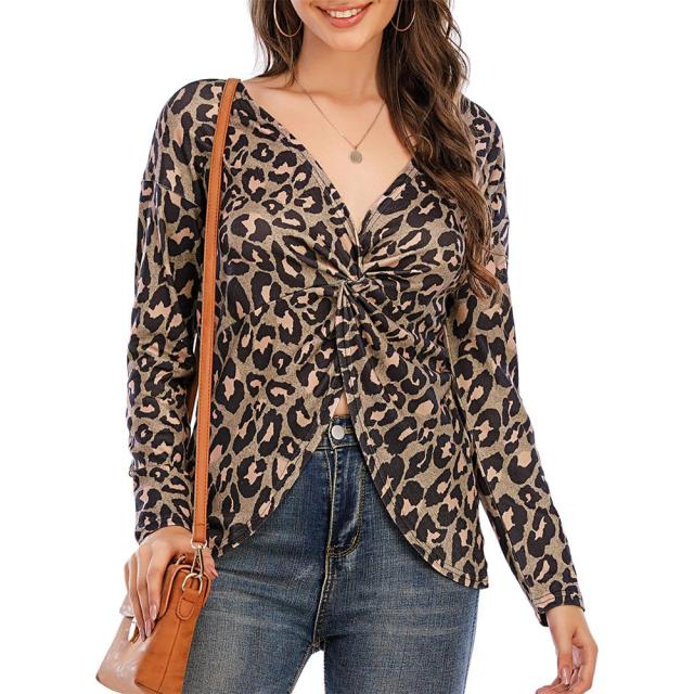 Leopard Print Loose Tops Casual
