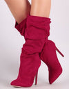 Pleated Mid Calf Winter Boots - Fashion Damsel