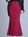 Woolen Mermaid High Waist Trumpet Skirt - Fashion Damsel