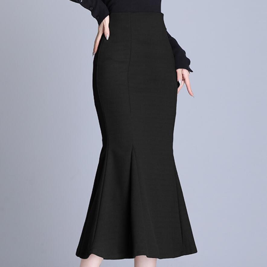 Woolen Mermaid High Waist Trumpet Skirt - Fashion Damsel