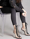 12CM Transparent Lace Up Open Toe