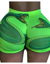 Lette Print Sport Workout High Waist Shorts