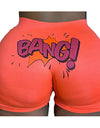 Lette Print Sport Workout High Waist Shorts