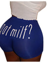 Lette Print Sport Workout High Waist Shorts