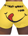 Lette Print Sport Workout High Waist Shorts