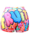 Lette Print Sport Workout High Waist Shorts