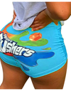 Lette Print Sport Workout High Waist Shorts