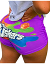 Lette Print Sport Workout High Waist Shorts