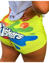 Lette Print Sport Workout High Waist Shorts
