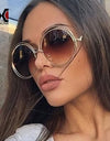 Oversize Round Hollow Frame Sunglasses - Fashion Damsel