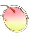Oversize Round Hollow Frame Sunglasses - Fashion Damsel