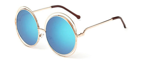 Oversize Round Hollow Frame Sunglasses - Fashion Damsel